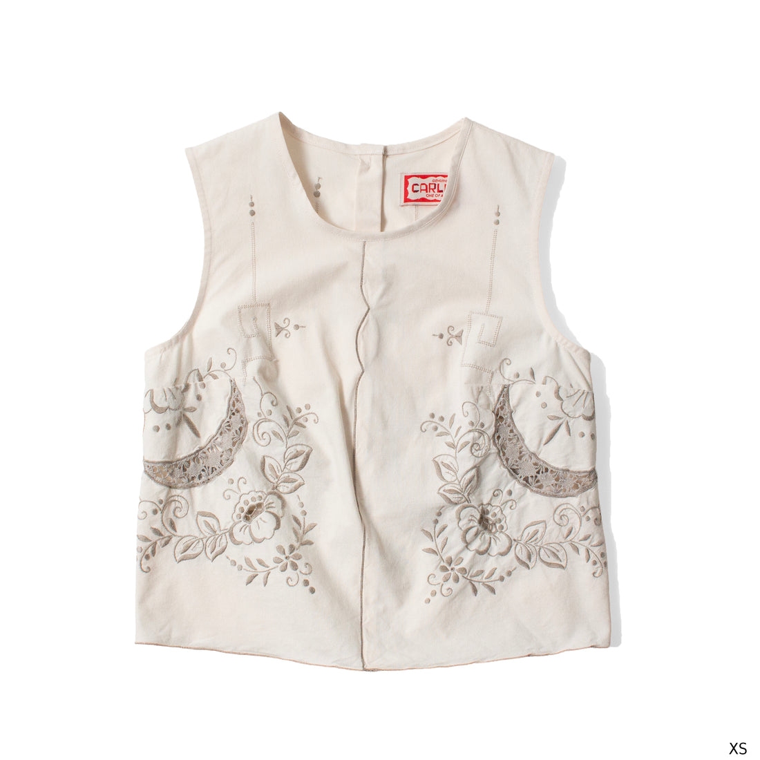 Carleen Zoe Sleeveless Shell in White Tablecloth