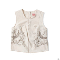 Carleen Zoe Sleeveless Shell in White Tablecloth