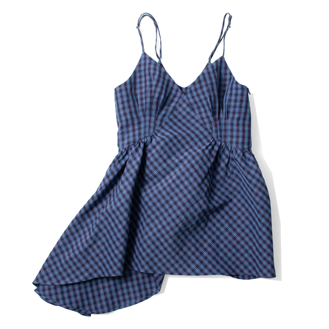 Caron Callahan Gail Top in Cornflower Navy Plaid