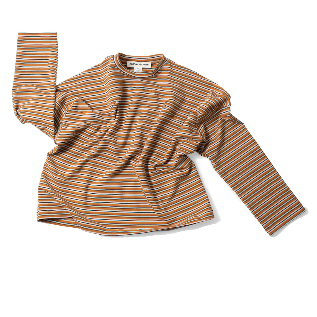 Caron Callahan Milo Top in Multi Brown Pink Jersey Stripe