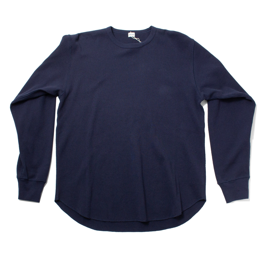 Chimala Unisex Honeycomb Waffle Crew Top in Navy