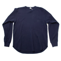 Chimala Unisex Honeycomb Waffle Crew Top in Navy