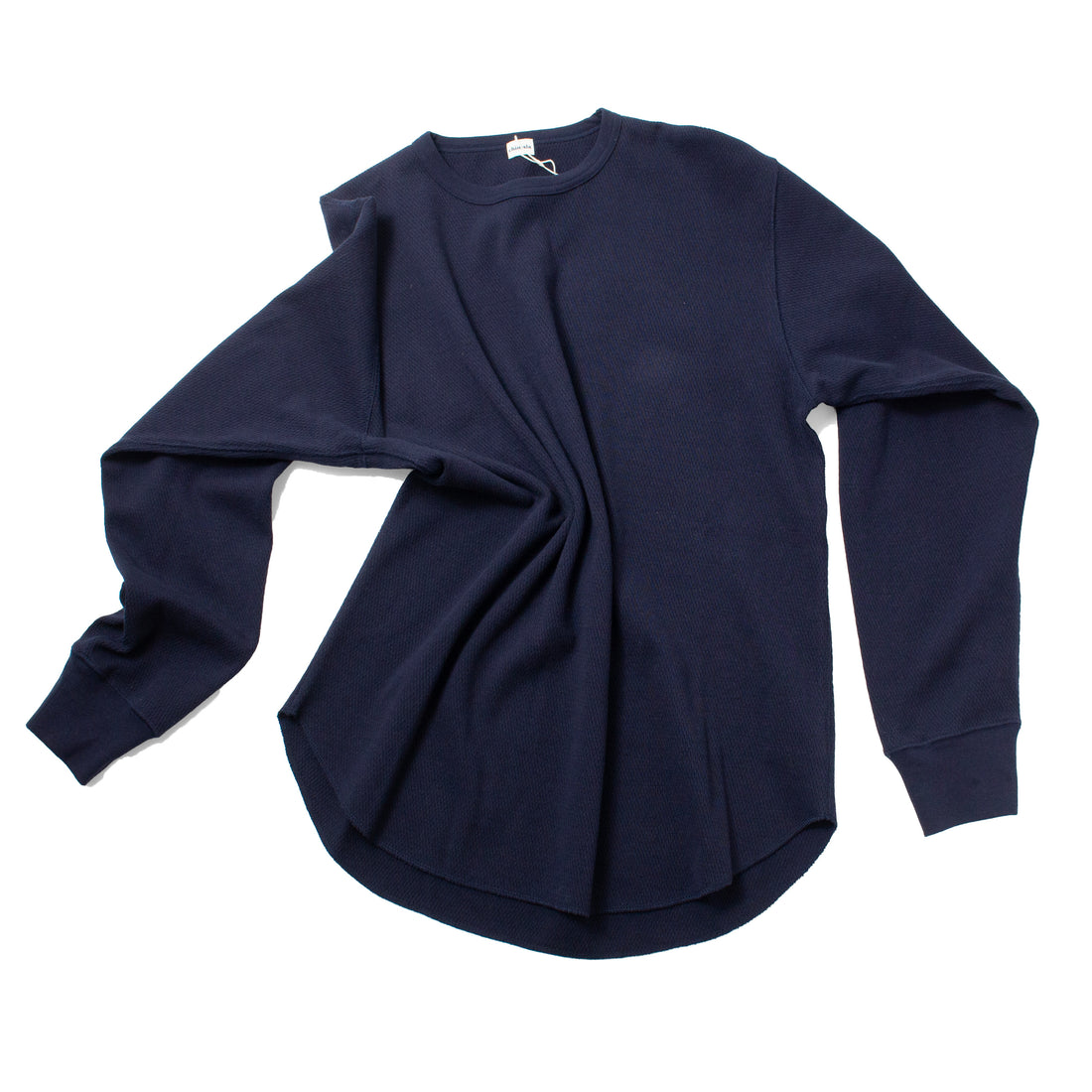 Chimala Unisex Honeycomb Waffle Crew Top in Navy