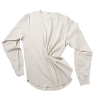 Chimala Unisex Honeycomb Waffle Crew Top in Oatmeal