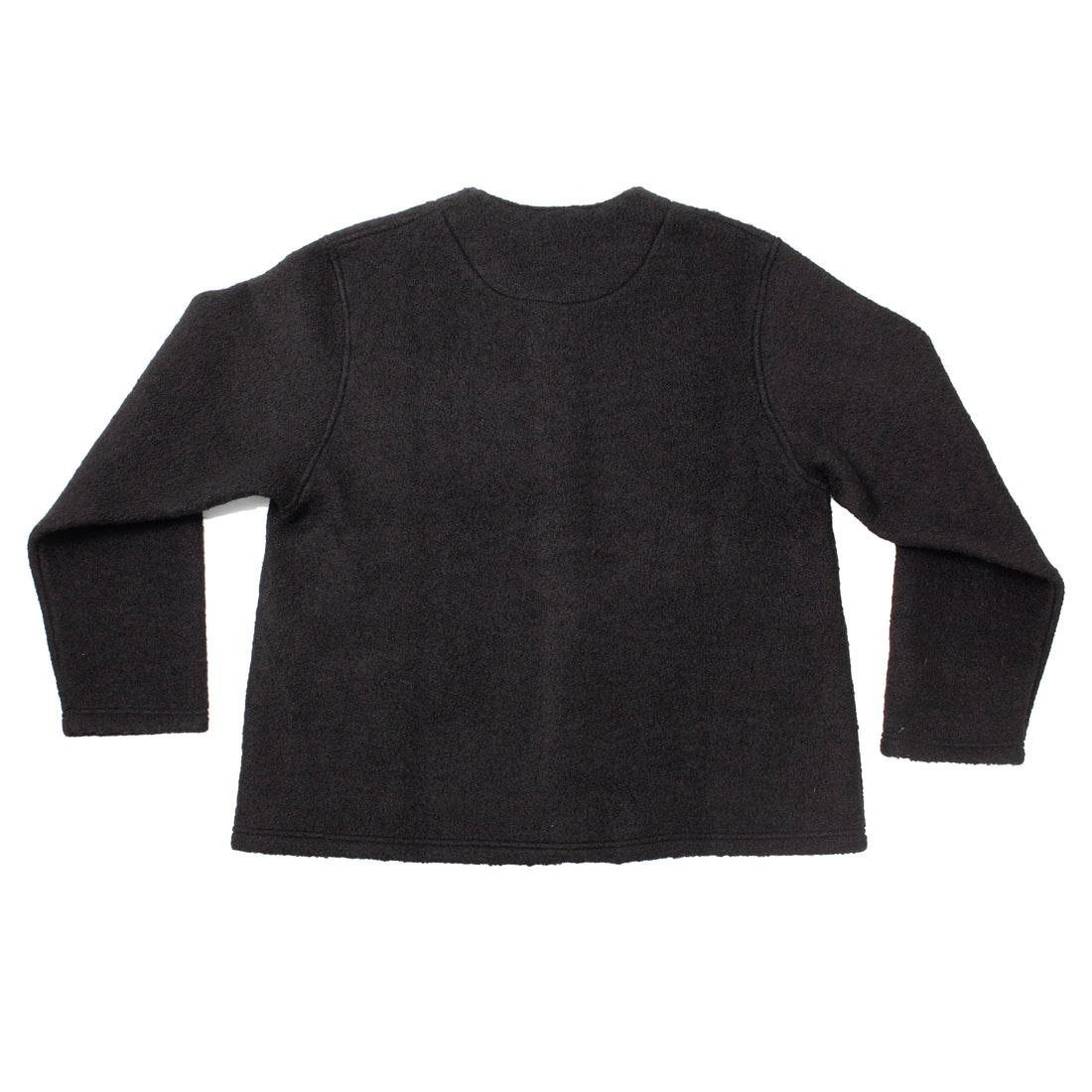 Chimala Unisex New Zealand Wool Sheep Pile Snap Cardigan in Black