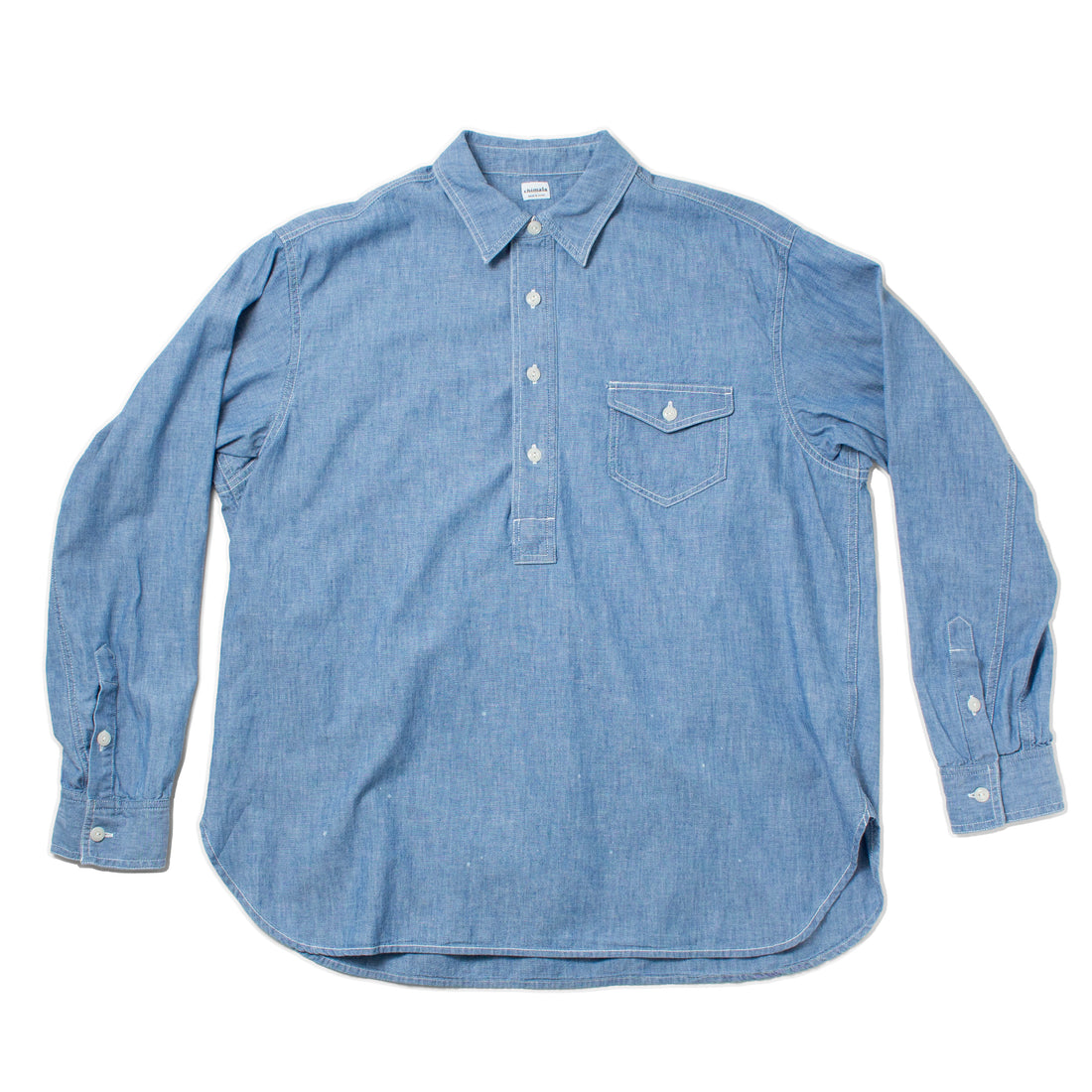 Chimala Unisex Slub Yarn Chambray Pullover Shirt in Chambray