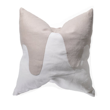 Correll Correll Large Waves Pillow in Natural/White