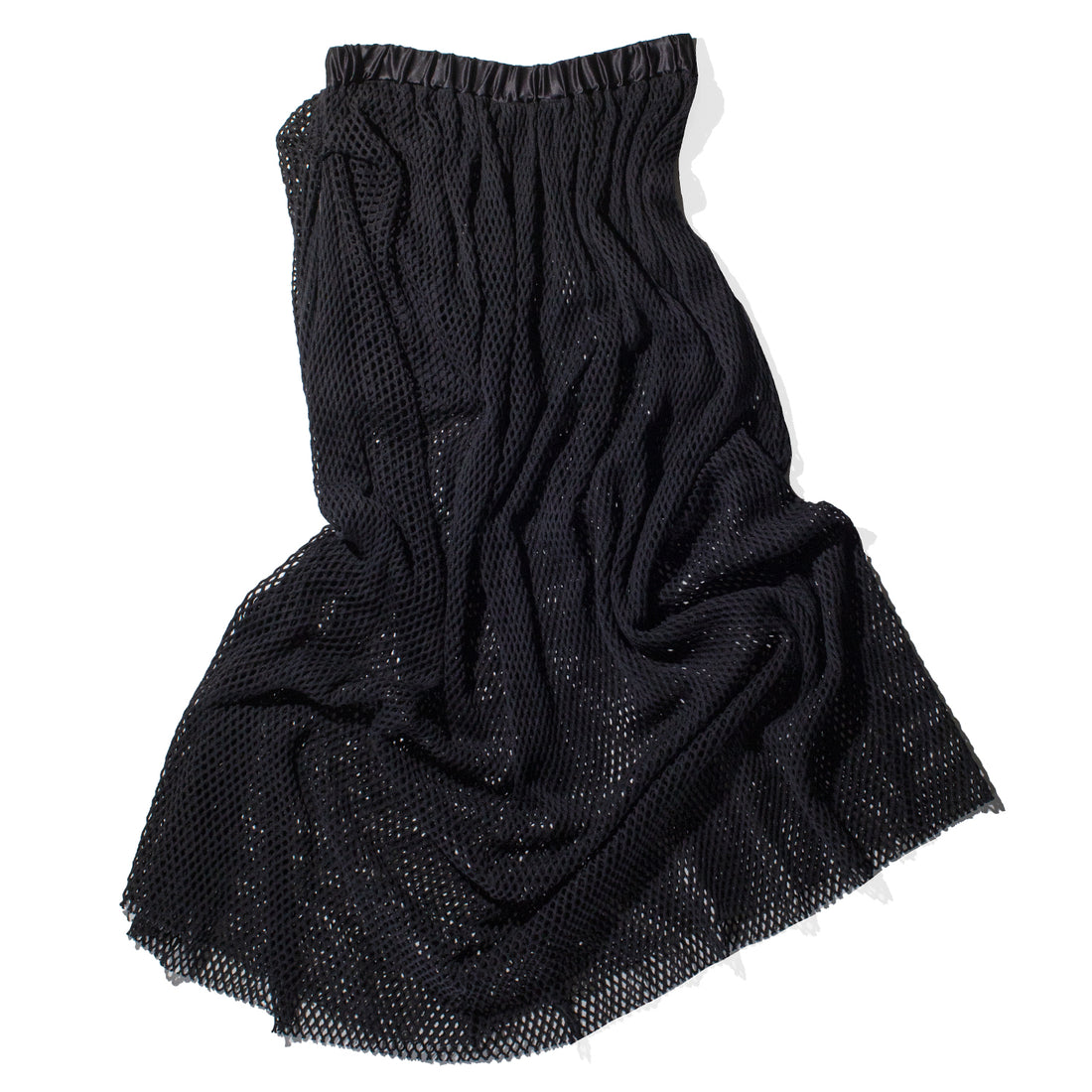Diotima Peplos Skirt in Black Cotton Net