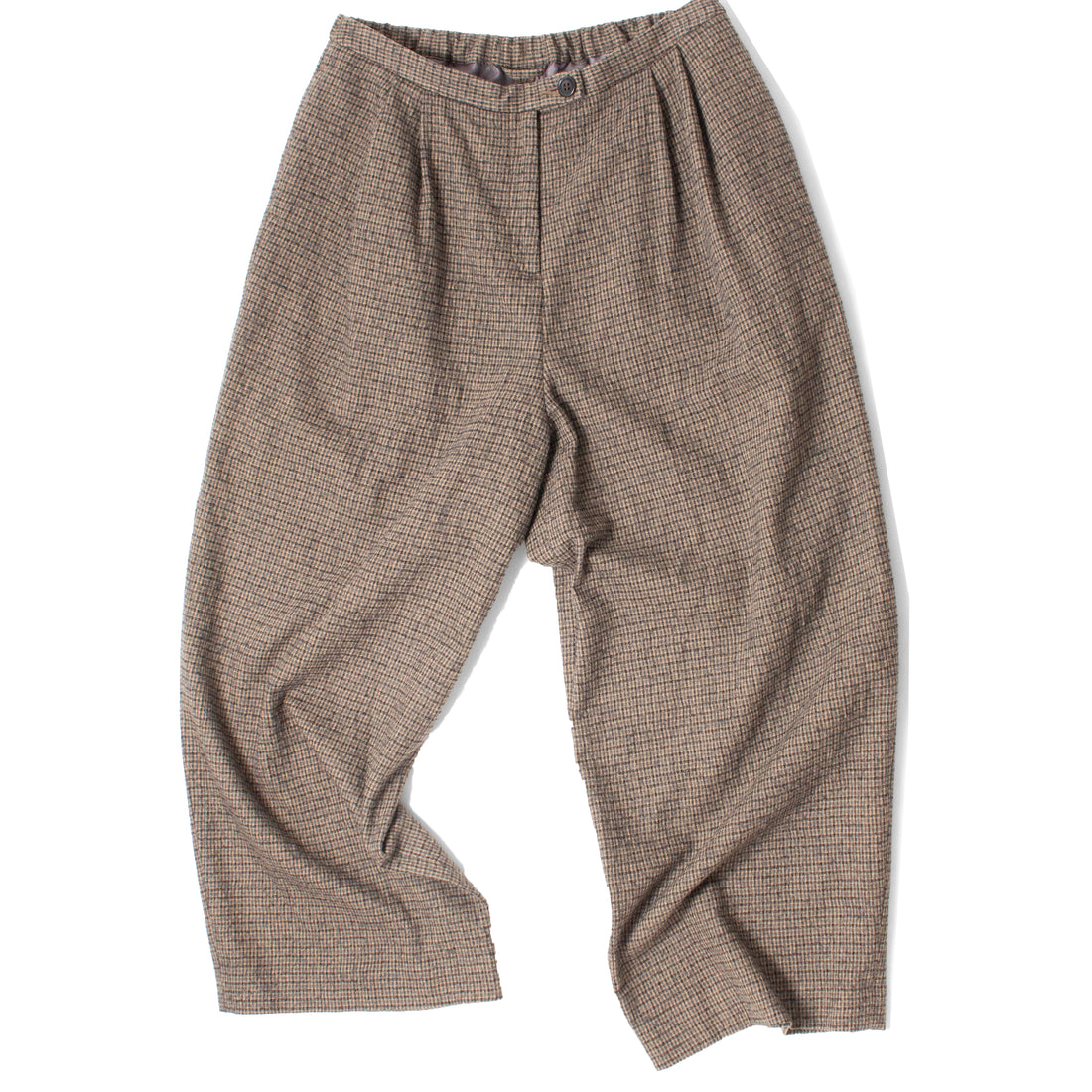 Dopple & Scent Atelier Tuck Trousers in Check