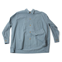 Dopple & Scent Dobby Check Oversized Shirt in Blue