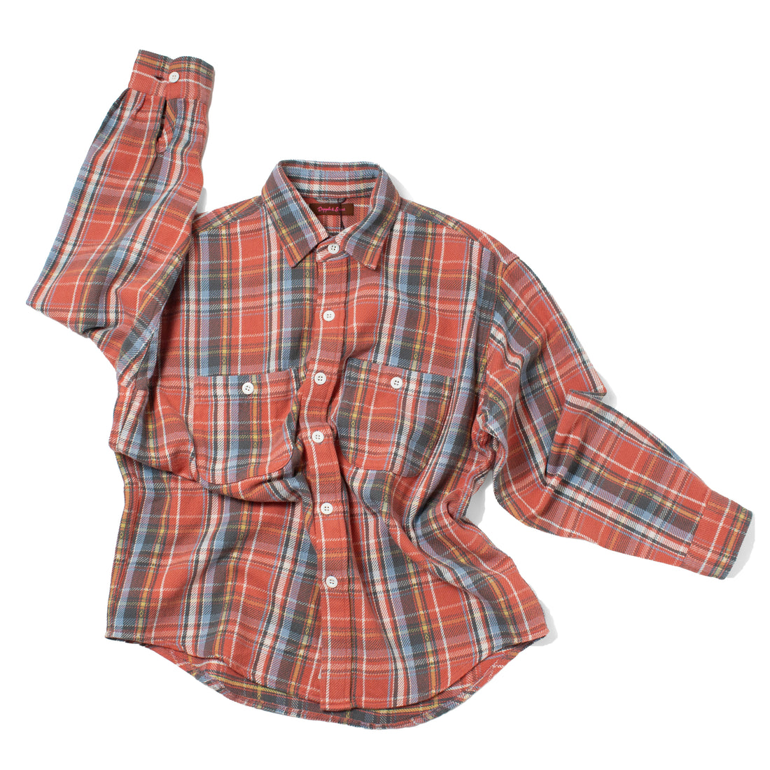 Dopple & Scent Dobby Vintage Check Shirt in Red