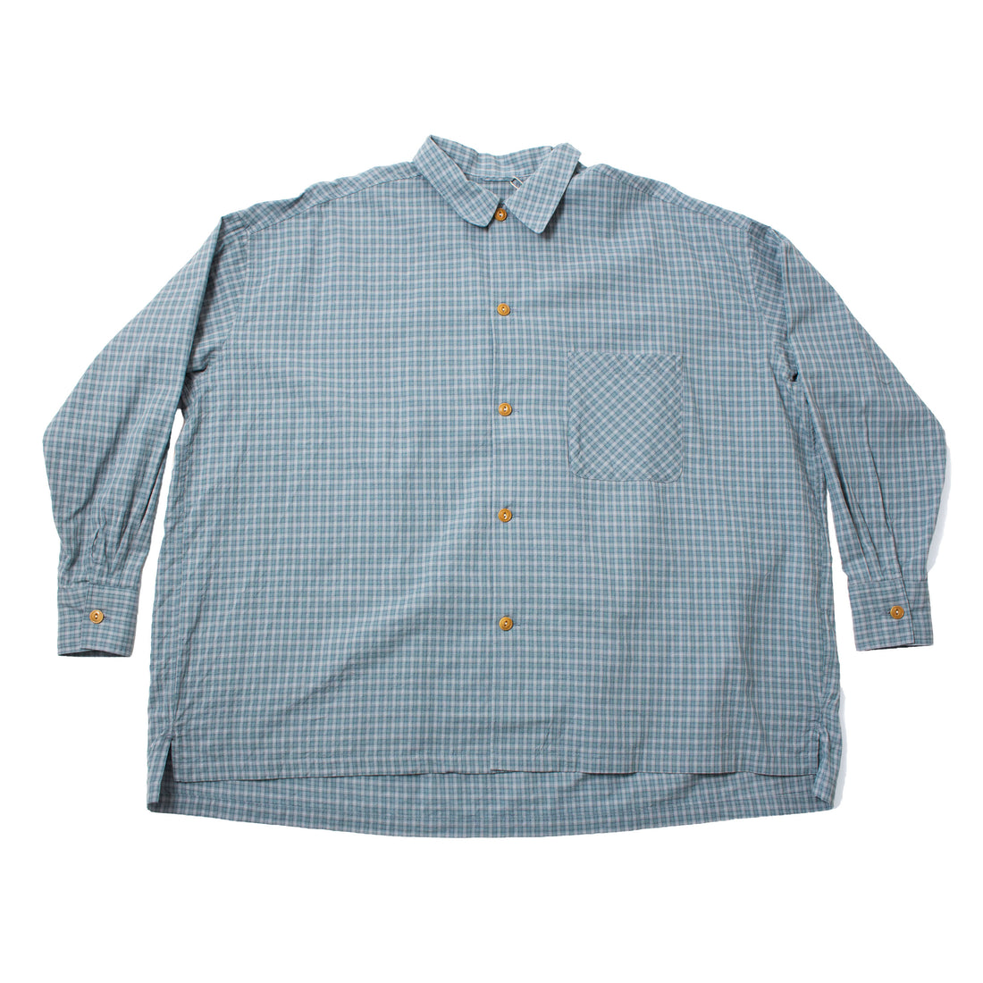 Dopple & Scent Dobby Check Oversized Shirt in Blue