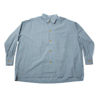 Dopple & Scent Dobby Check Oversized Shirt in Blue