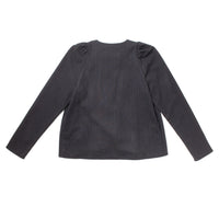Eleph Bows Shirt in Black Pinstripe