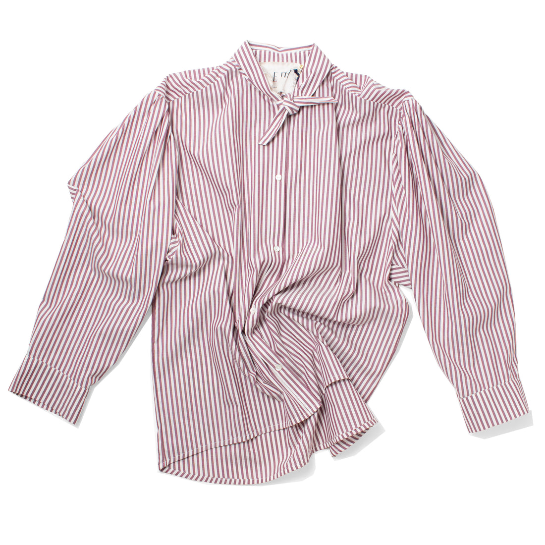 Eleph Tie Shirt in Burgundy Stripe
