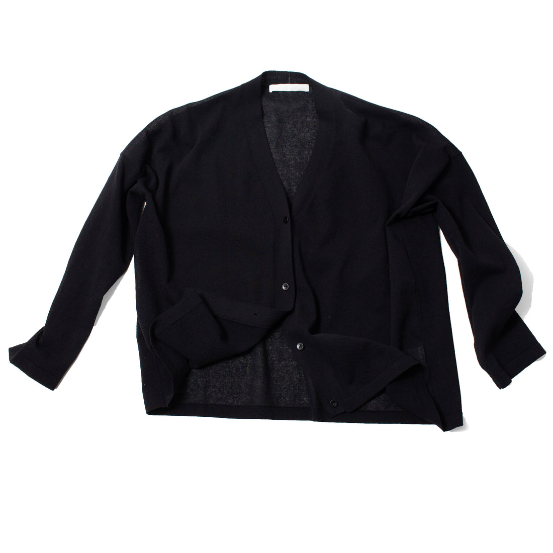 Evam Eva Cotton V-Neck Cardigan in Black