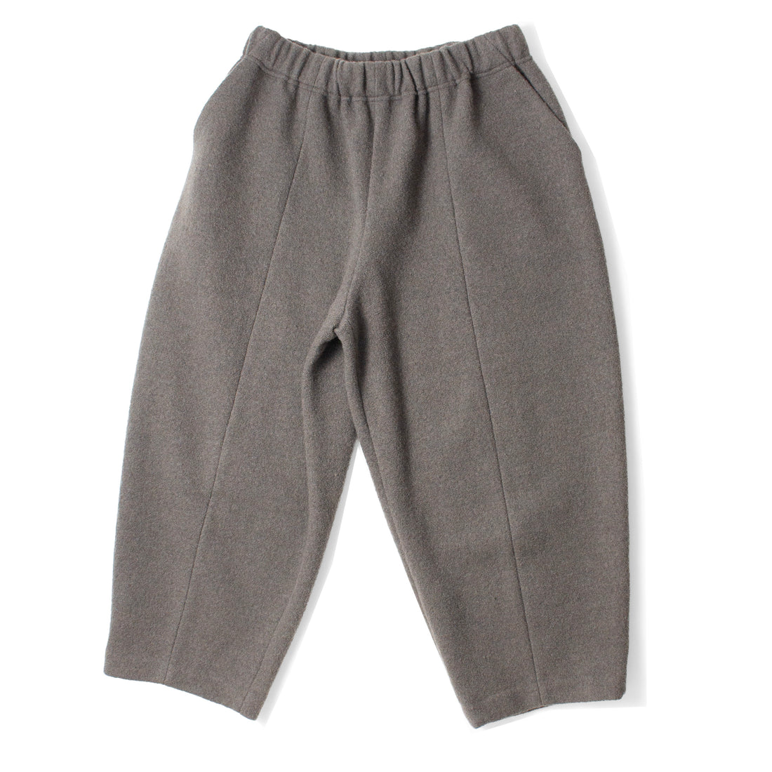 Evam Eva Press Wool Cropped Pants in Moss Gray
