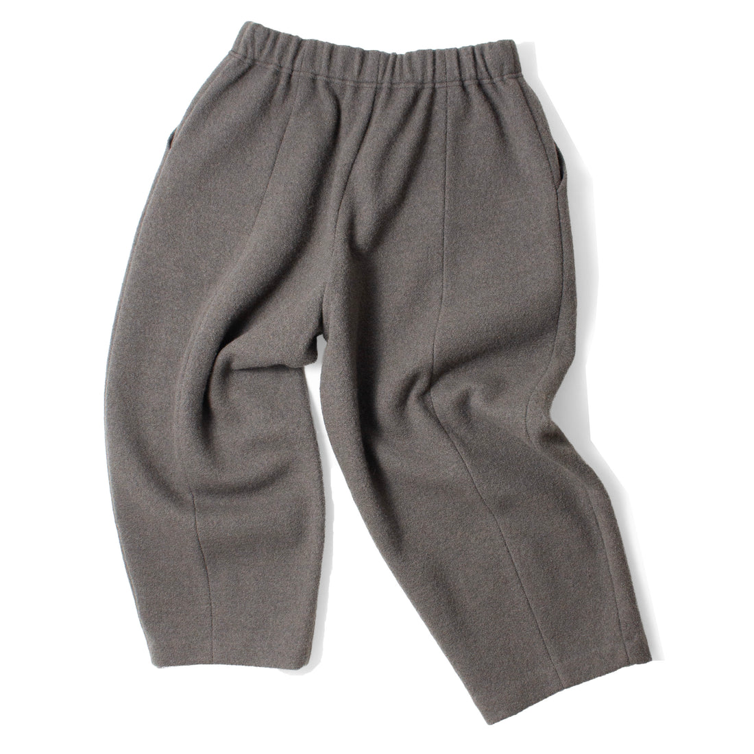 Evam Eva Press Wool Cropped Pants in Moss Gray