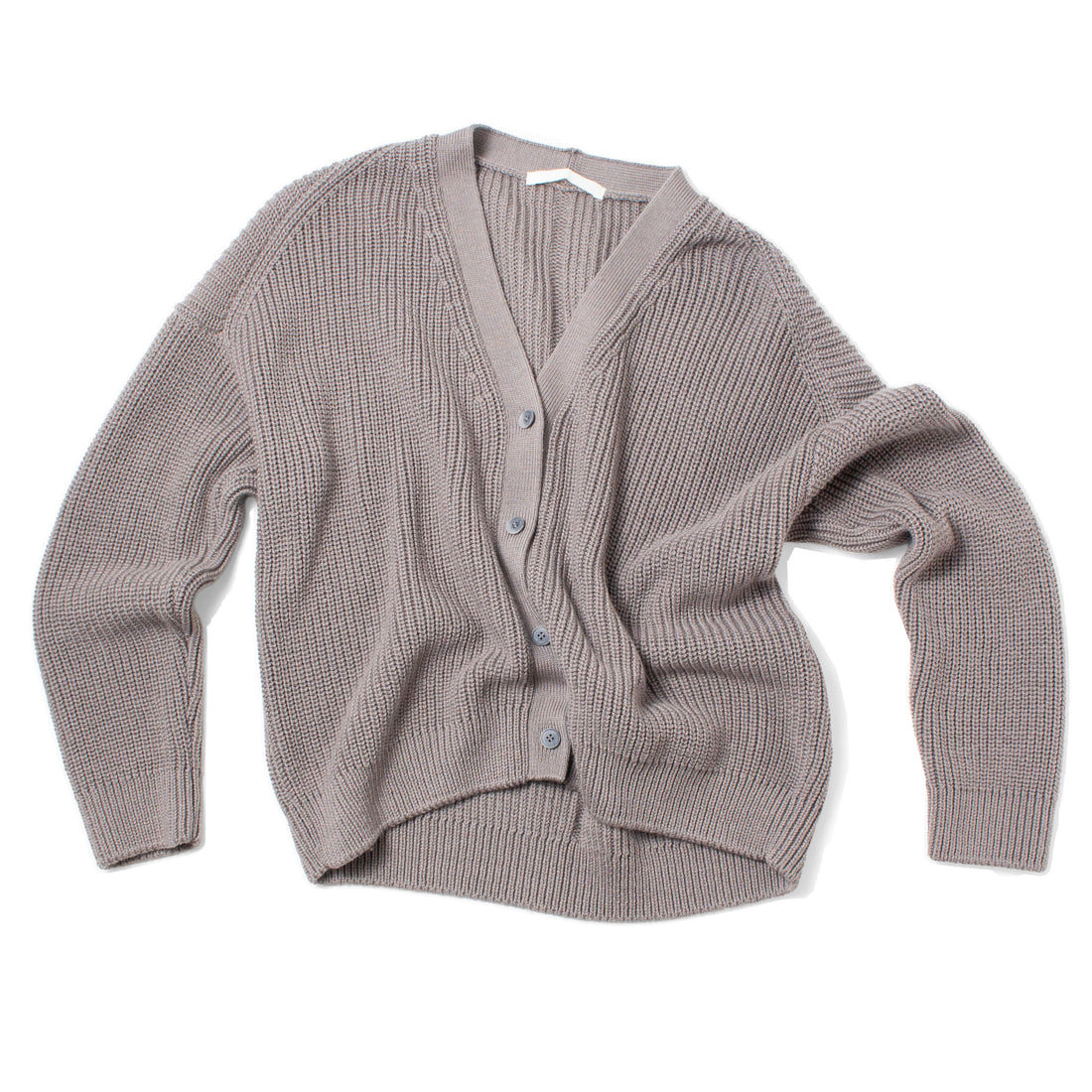 Evam Eva Wool Cotton Aze Cardigan in Otter Gray