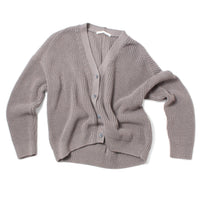 Evam Eva Wool Cotton Aze Cardigan in Otter Gray