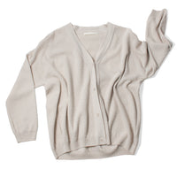 Evam Eva Cotton Paper Yarn Cardigan in Ivory