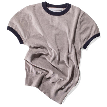 Extreme Cashmere Chloe T-Shirt in Moss/Navy