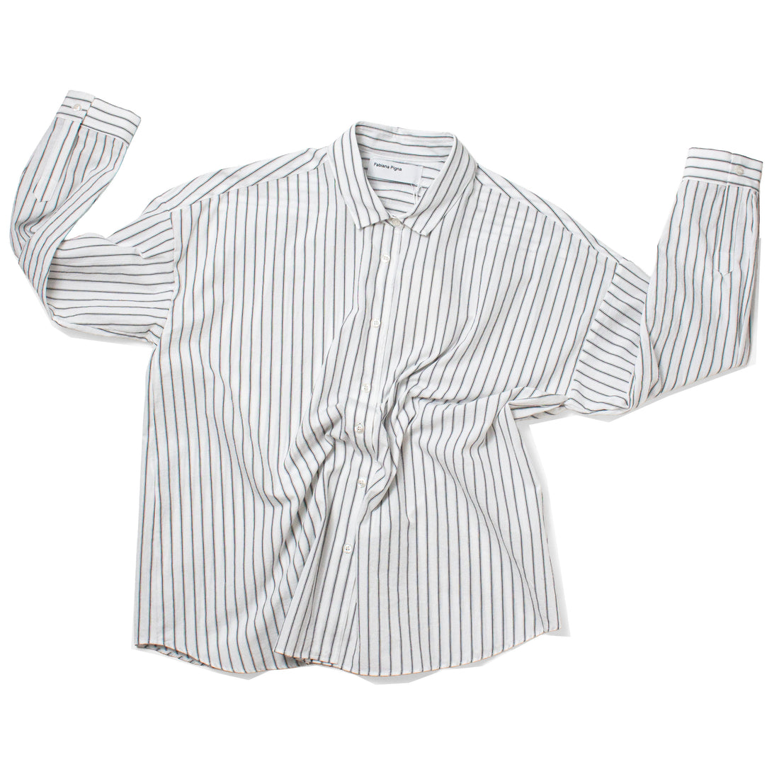 Fabiana Pigna Segun Blouse in Black White Pinstripe