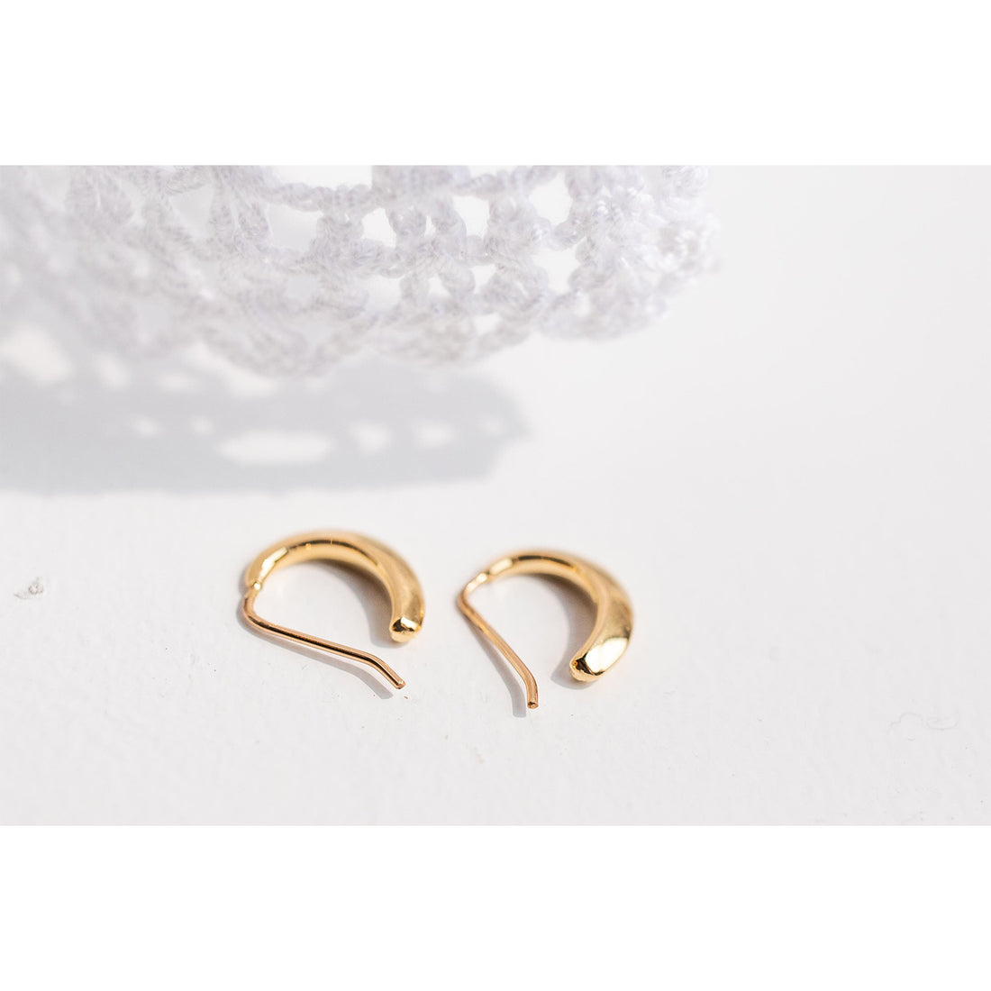 Fay Andrada Selka Petite Hoops in Gold Plated Brass