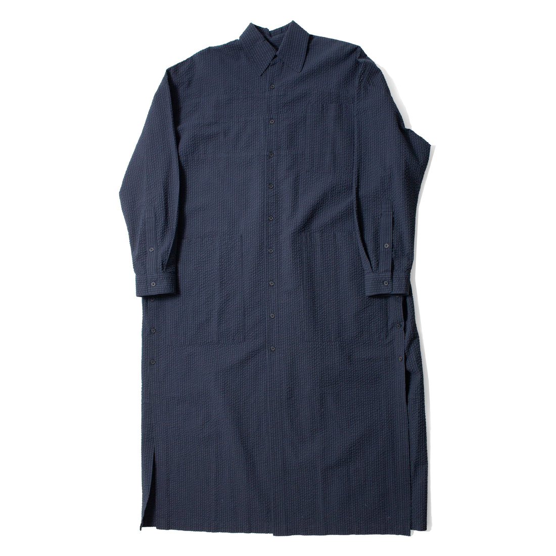 Grei Relaxed Kaftan Shirt Dress in Midnight