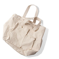 Grei Tri Pocket Slouchy Tote in Natural Tumbled Canvas