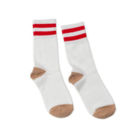 Hansel from Basel Collegiate Stripe Crew in White
