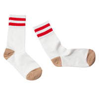 Hansel from Basel Collegiate Stripe Crew in White