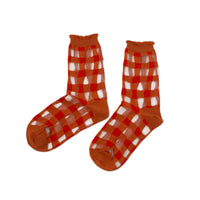 Hansel from Basel Googly Gingham Sheer Crew in Ochre