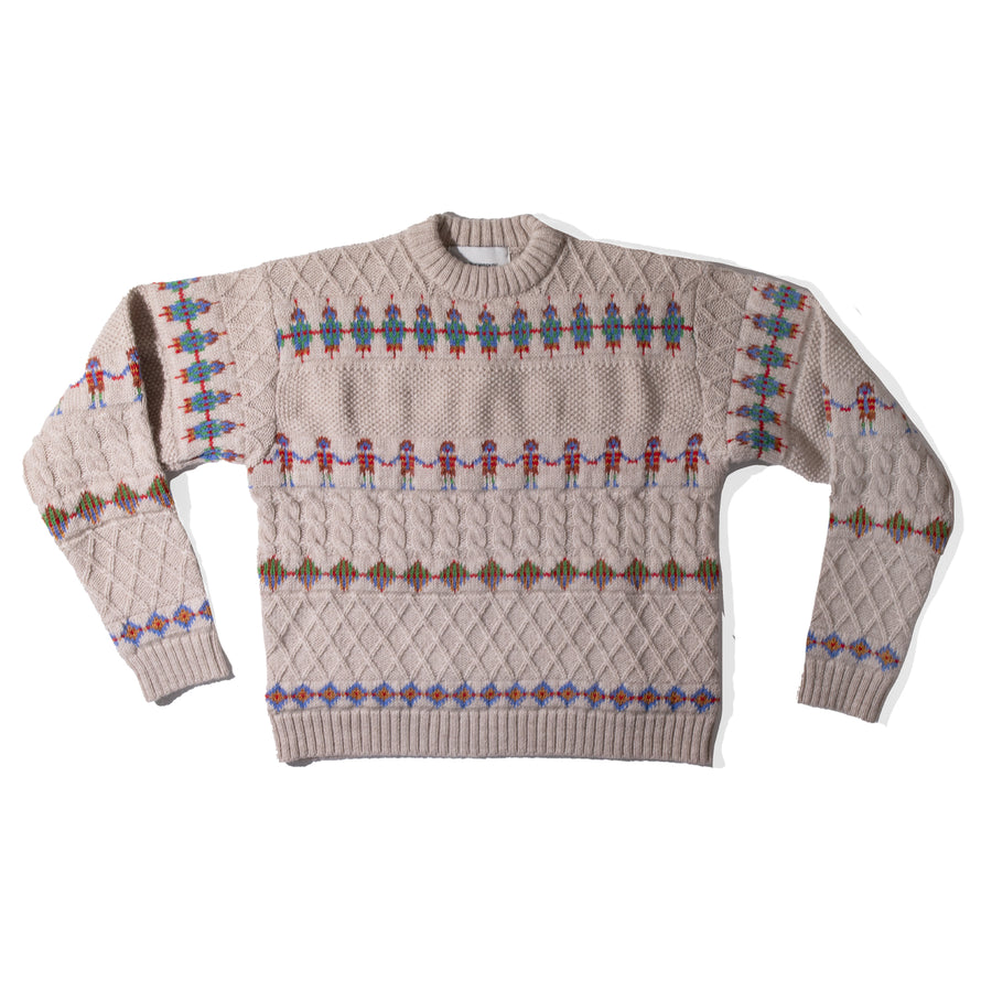 Henrik Vibskov Cable Jack Knit Sweater in Beige Multi Knit