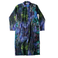 Henrik Vibskov Chaos Pleat Shirt Dress in Kaleidoscope Blue