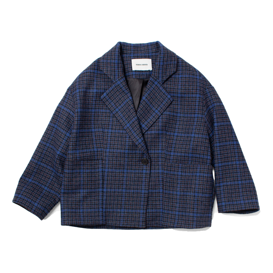 Henrik Vibskov Shady Suit Jacket in Blue Wool Checks