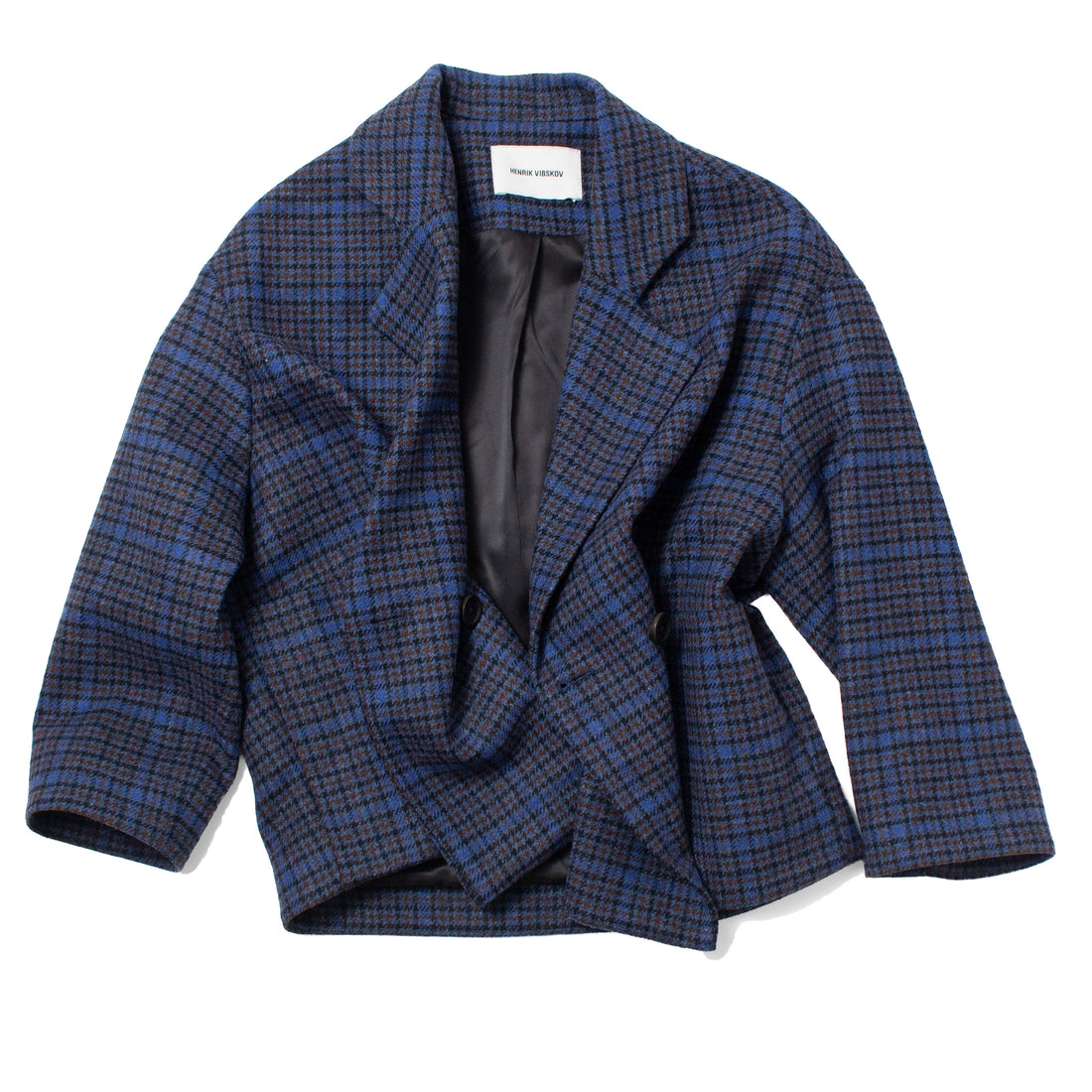 Henrik Vibskov Shady Suit Jacket in Blue Wool Checks