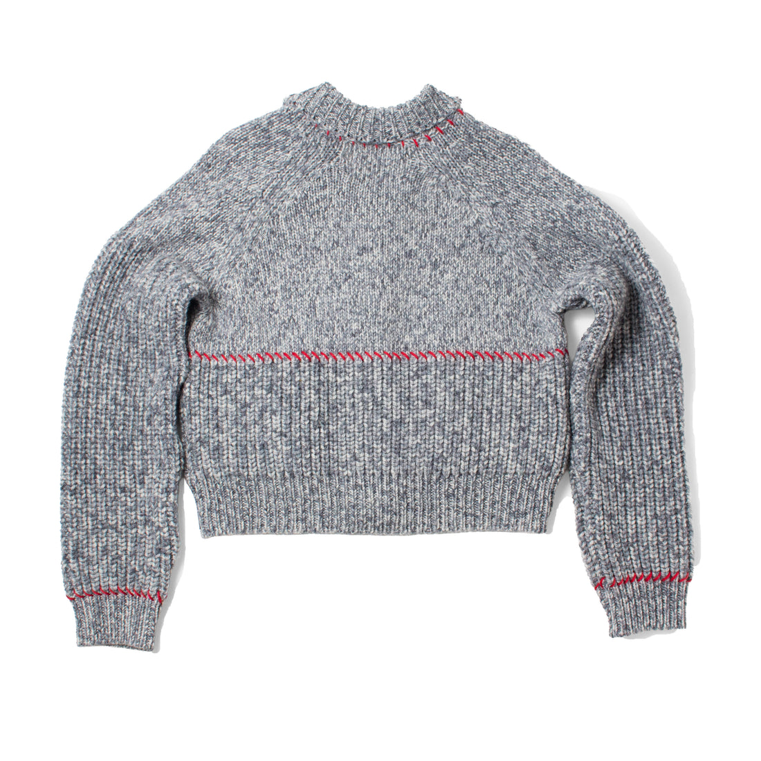 Henrik Vibskov Stitch Cardigan in Red Stitch Grey Melange