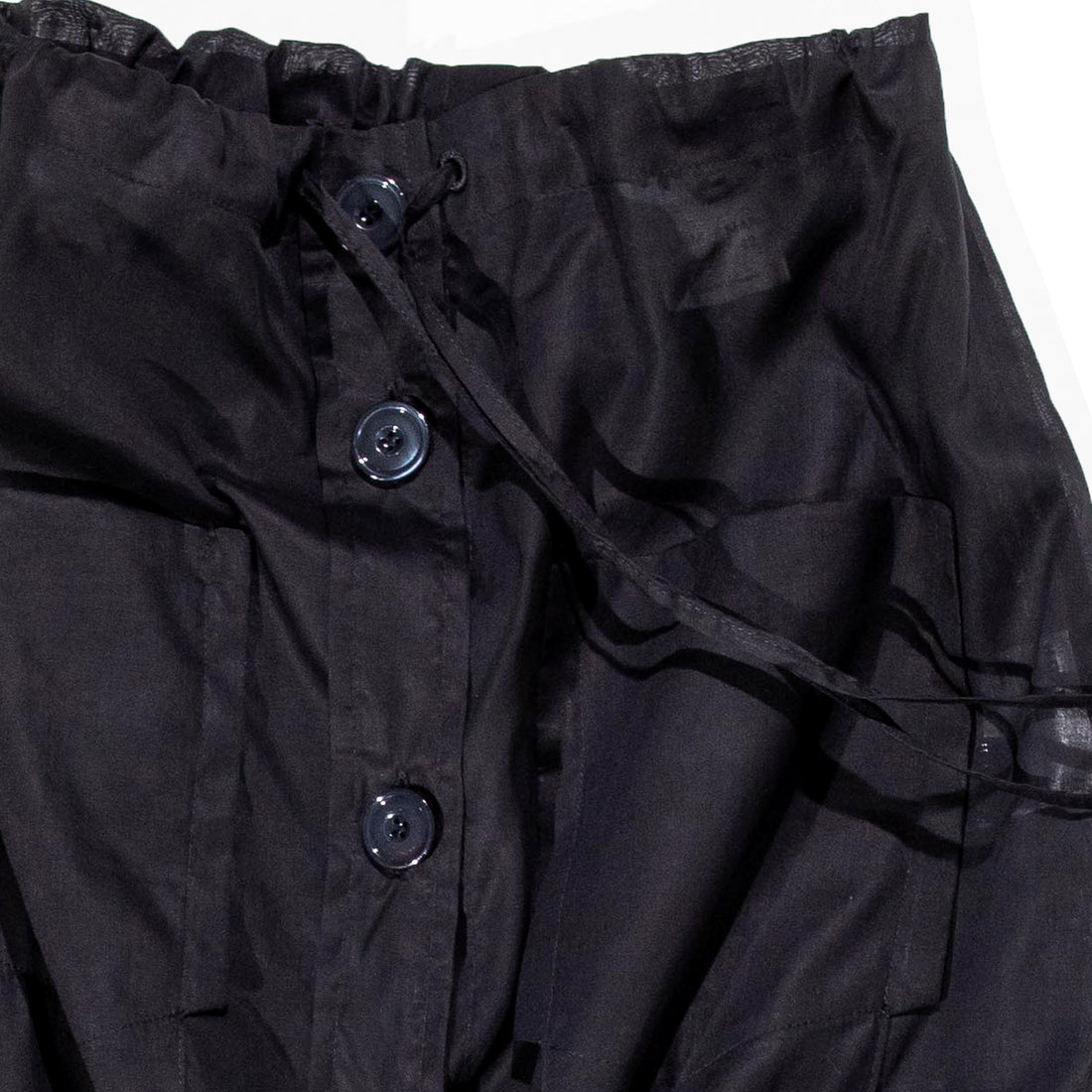 Hope Straw Skirt in Black Organza