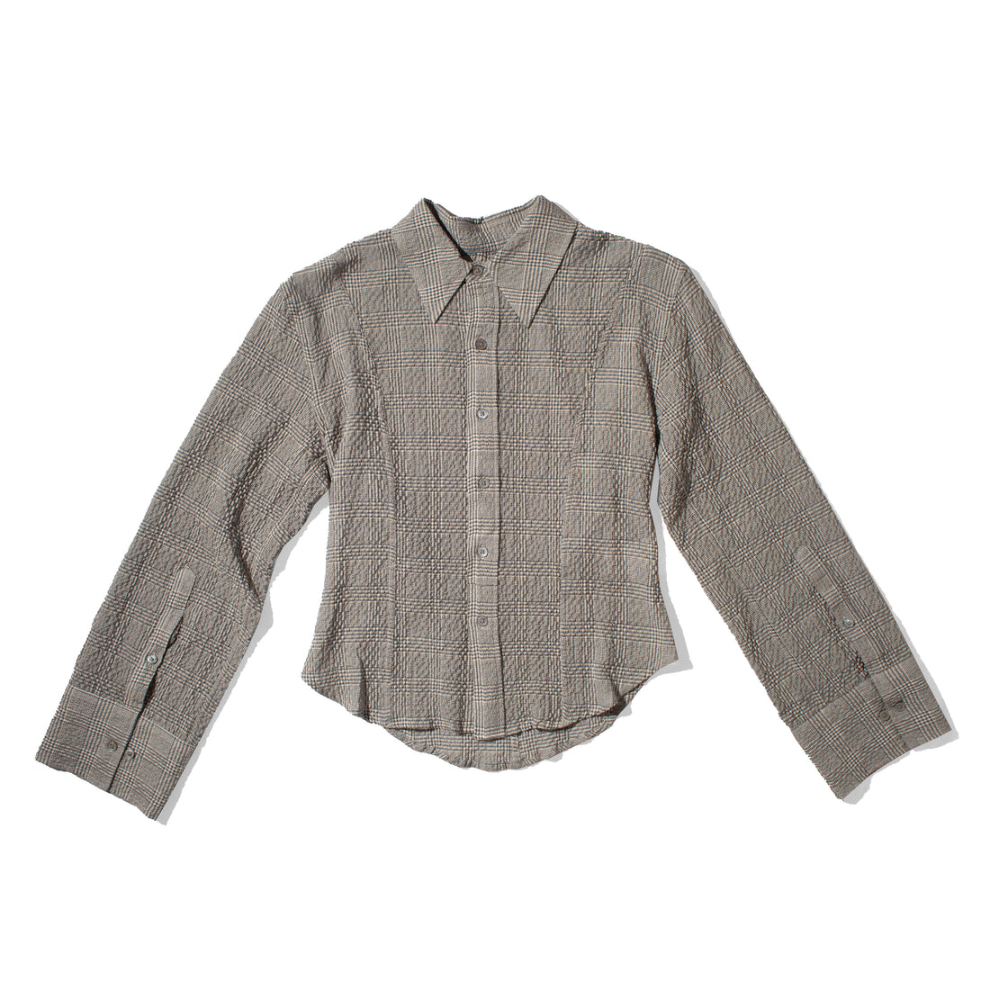 Hope Shape Shirt in Crinkled Grey Check