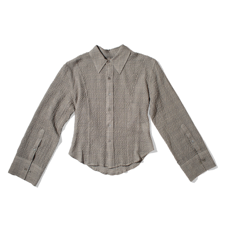 Hope Shape Shirt in Crinkled Grey Check