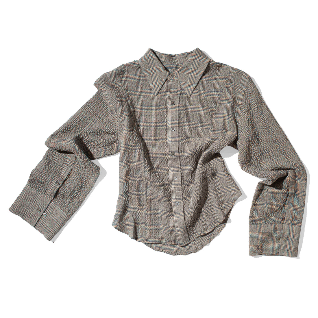 Hope Shape Shirt in Crinkled Grey Check