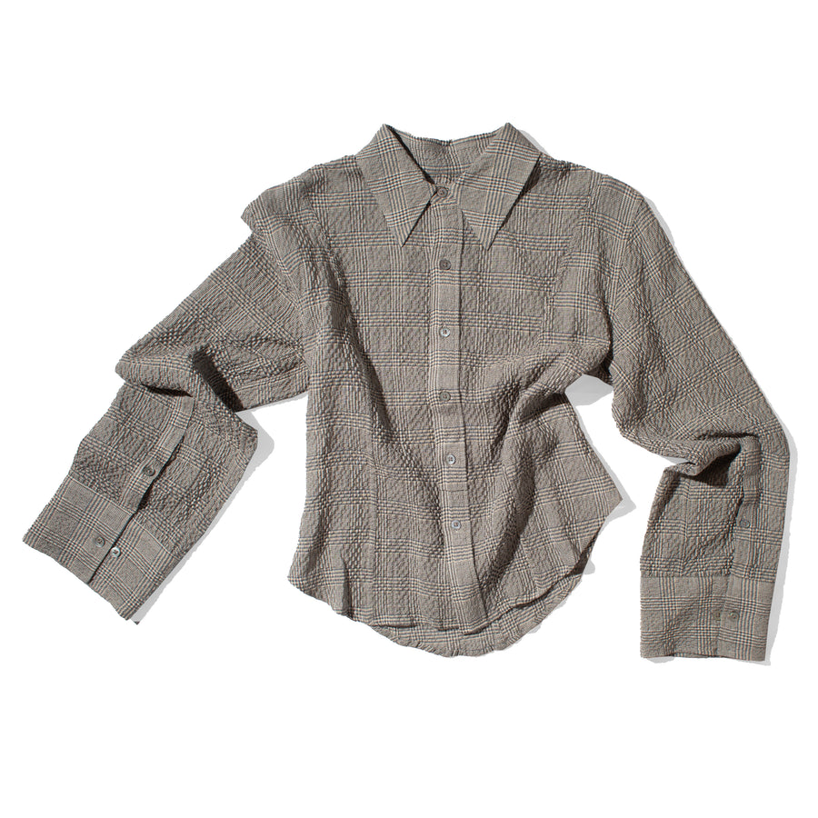 Hope Shape Shirt in Crinkled Grey Check