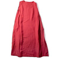 ICHI Rayon Linen Canvas Dress in Red