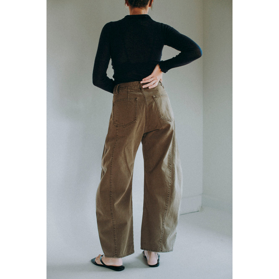 Sayaka Davis Barrel Denim Pant in Brown