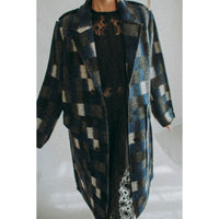 Henrik Vibskov Flat Coat in Brushed Black Squares