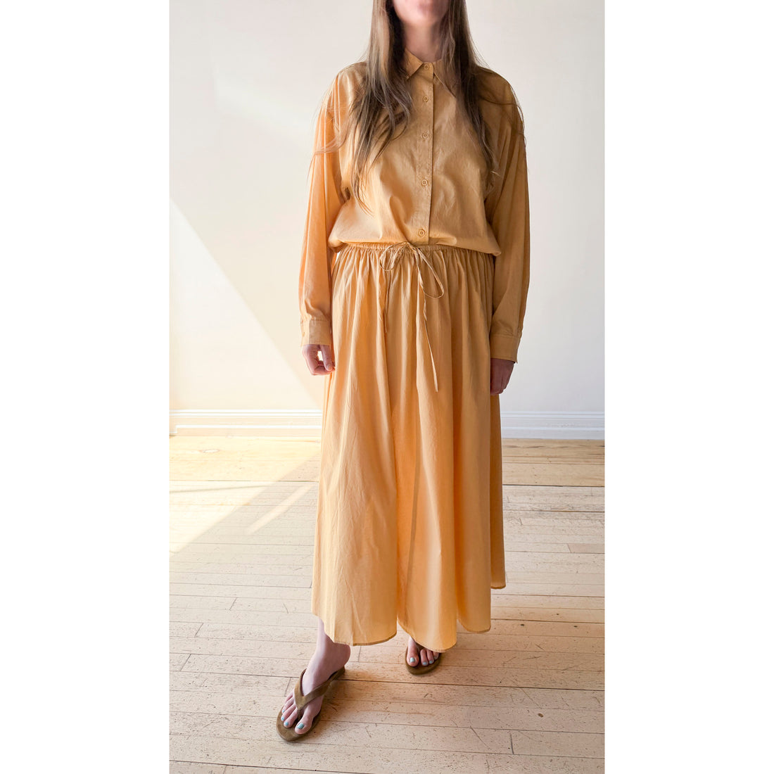 Apiece Apart Hanne Tie Maxi Skirt in Sun Butter