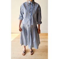 Kasmaria Cropped Shirt with Tie in Yarn Dye Stripe