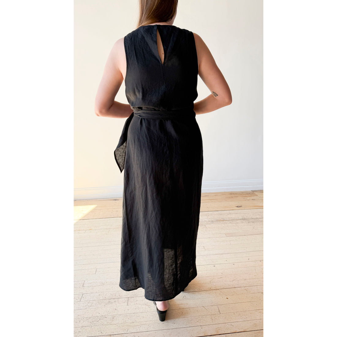 Apiece Apart Gustava Wrap Midi Dress in Black