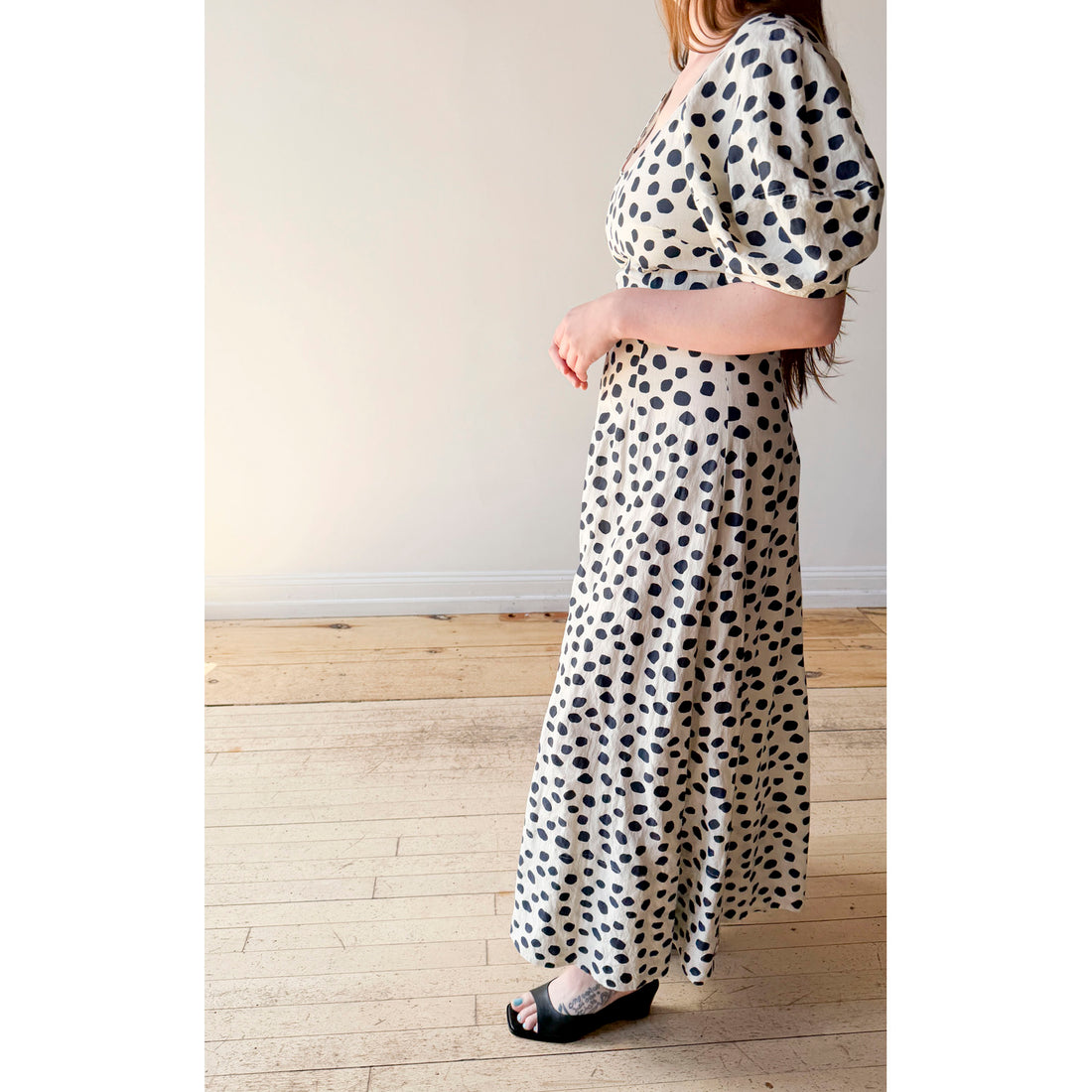 Apiece Apart Anni Scoop Maxi Dress in Yayoi Black & White